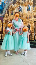 Abito festivo/ completo donna e 2 bambine