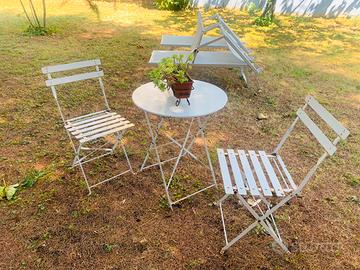 Set bistrot bianco tavolino + 2 sedie