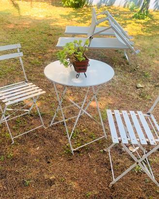 Set bistrot bianco tavolino + 2 sedie