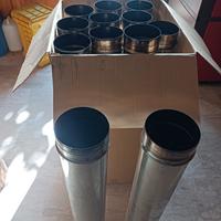 Tubi da 140, acciaio inox con curve da 45° 