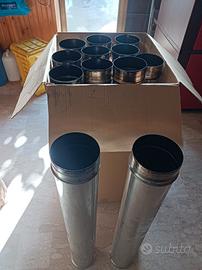 Tubi da 140, acciaio inox con curve da 45° 