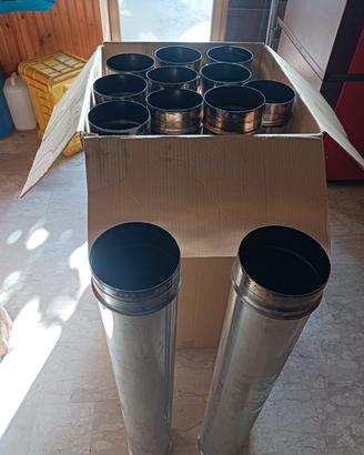 Tubi da 140, acciaio inox con curve da 45° 