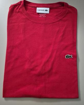 T-Shirt Lacoste Rossa per Uomo Taglia M 100% Coton