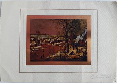 Cartolina vintage in rame riproduzione Bruegel