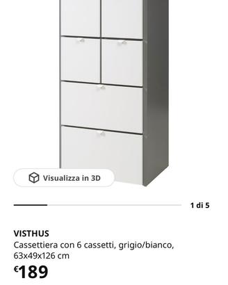 Cassettiera 6 cassetti