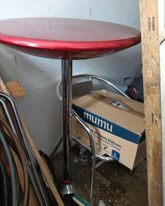 Tavolo alto con sgabello e poltroncina alluminio