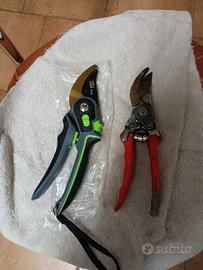 coppia cesoie da giardino - una nuova e una usata