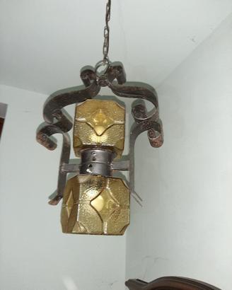 Lampadario artigianale in ferro battuto