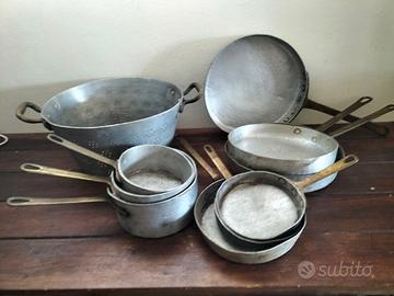 Pentole Padelle Scolapasta Alluminio e ottone