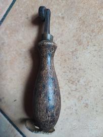 Rotella da calzolaio vintage in legno e metallo – 