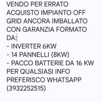 IMPIANTO FOTOVOLTAICO NUOVO (LEGGI DESCRIZIONE)