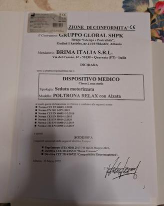 poltrona elettrica