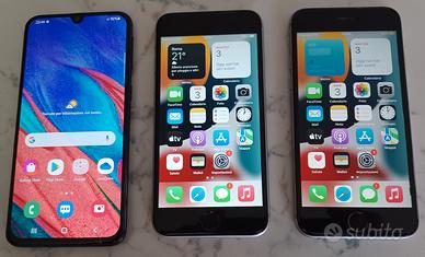 2 iPhone S6+ 1 Samsung smartfone A40
