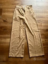 Pantaloni palazzo vintage a vita alta, gamba ampia