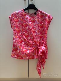 Blusa Stefanel donna rosa fucsia con nodo Taglia40