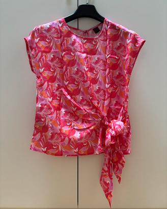 Blusa Stefanel donna rosa fucsia con nodo Taglia40