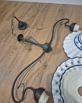 lampadario vintage ceramica