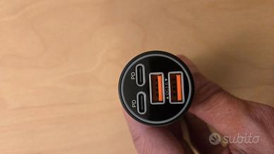 Caricabatterie Auto Fast Charge 4 Uscite (2x USB-C