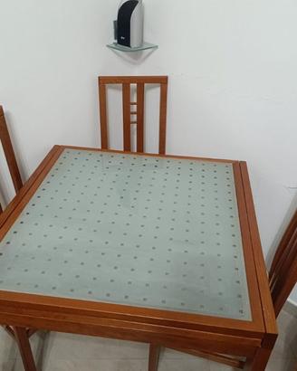 Tavolo allungabile e 4 sedie in Ciliegio