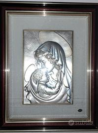 Quadro in argento "Madonna con Bambino"