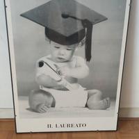 quadro bimbo il laureato + cornice e vetro