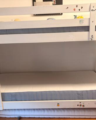 Letto a castello no materassi sì doghe