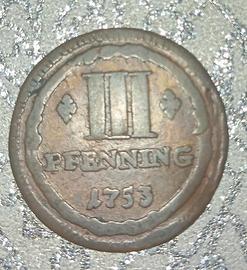 Germania Stati, Munster,3 pfenning 1753