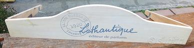 Lothantique profumo testata espositore in legno
