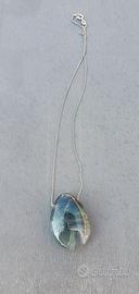 collana con ciondolo pietra fluorite