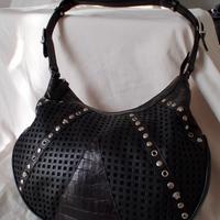 Borsa Gianni Versace pelle nera e borchie 