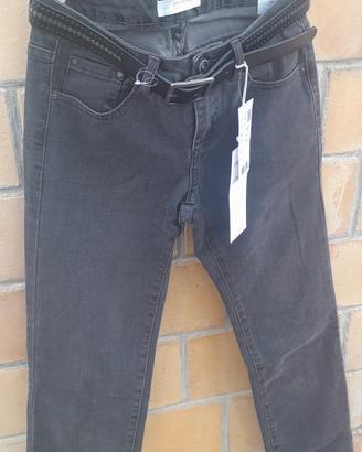 jeans donna grigio scuro promod con cintura