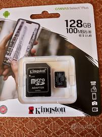 Micro SD 128gb Kingston Canvas Pkus100mbps