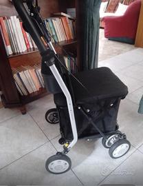 Carrello spesa deambulatore per anziani a 4 ruote