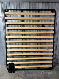 Rete matrimoniale 160x190 a doghe larghe con piedi