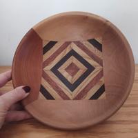 Ciotola in legno intarsiato Vintage