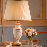Lampada Villari Napoleon II porcellana oro