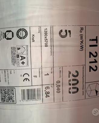 2 rotoli Knauf TI 212 - Lana di vetro 20 cm -Nuovi