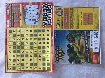 Biglietto lotteria  del 2015 e gratta e vinci Cruc