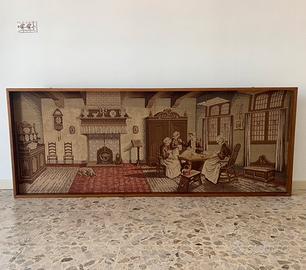 Arazzo fine anni 50 - scena d’interni ottocentesca
