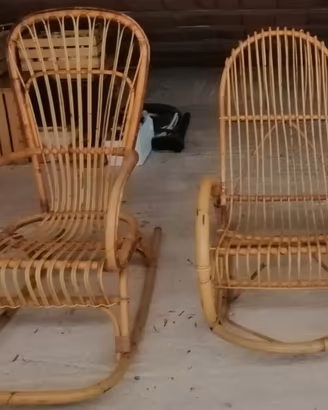 Sedie a dondolo in Bambù e Rattan