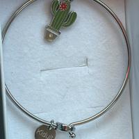 Bracciale kidult rigido acciaio cactus