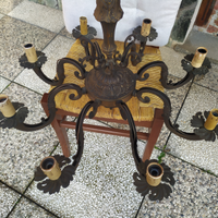 Lampadario in ottone imbrunito