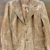 Giacca pelle camoscio luxury donna marrone vintage