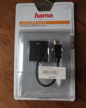 Connettore video Adattatore HDMI-VGA Nero Hama 000