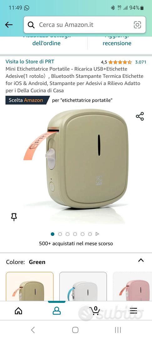 mini etichettatrice portatile bluetooth 1 rotolo - Fotografia In vendita a  Bologna