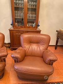 Poltrona in pelle per salotto o soggiorno 