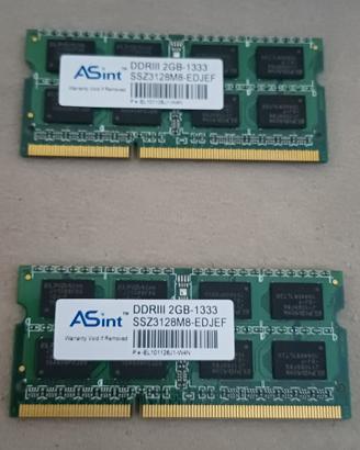 RAM asint ddr3 2x2gb 1333 ssz3128m8 edjef