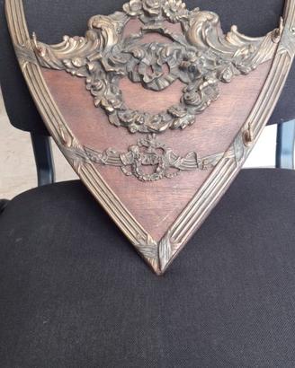Portachiavi vintage  legno/bronzo 