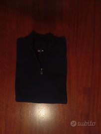 Maglione / Felpa Adidas Mezza Zip Blu Scuro L