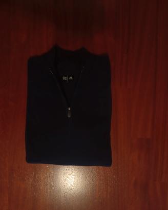 Maglione / Felpa Adidas Mezza Zip Blu Scuro L